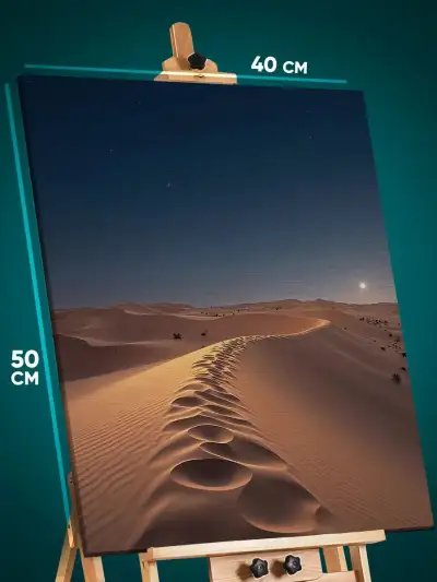 Картина на стену Пейзаж природа пустыня луна 40x50