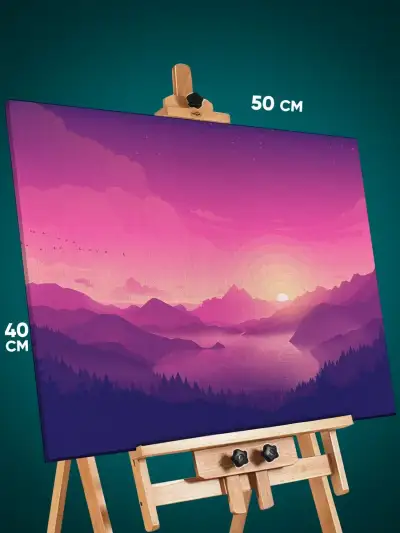 Картина на стену Пейзаж лесной природа горы закат 40x50