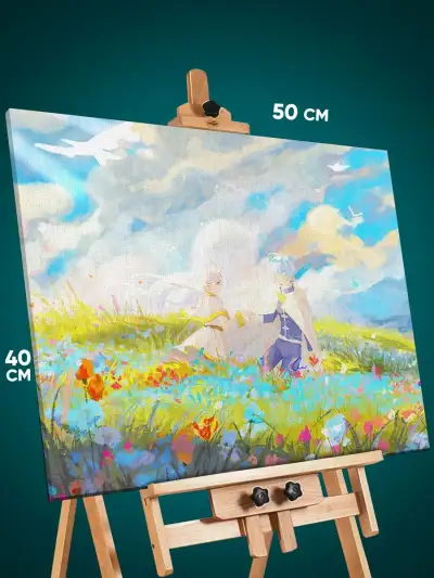 Картина на стену Фрирен Аниме Химмель и эльфийка 40x50