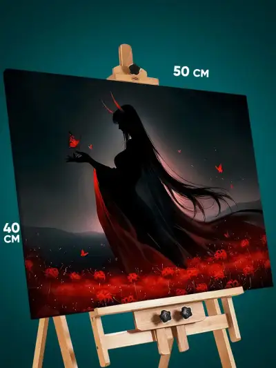 Картина на стену Девушка Аниме-арт демон суккуб 40x50