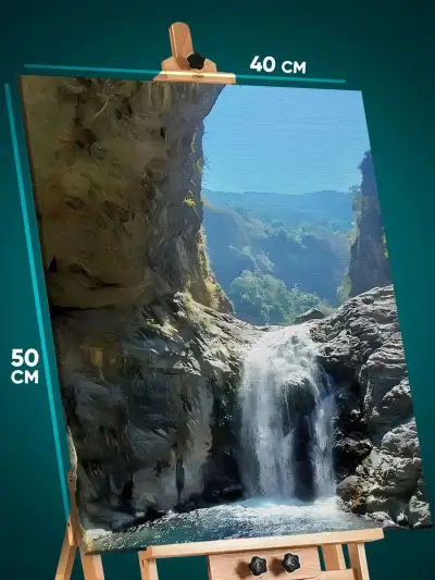 Картина на стену Пейзаж лесной природа водопад 40x50