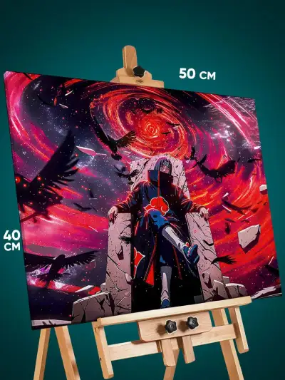 Картина на стену Наруто Аниме Итачи Учиха Акацуки 40x50