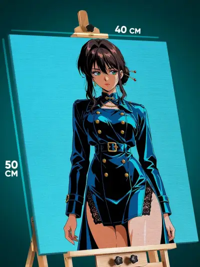 Картина на стену Honkai: Star Rai Игра девушка ретро 40x50