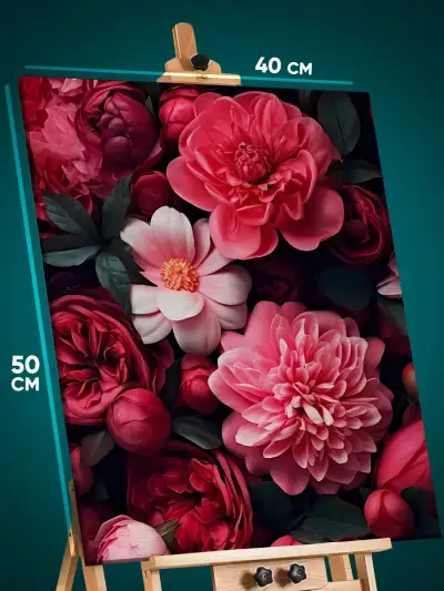 Картина на стену Цветы красные 40x50