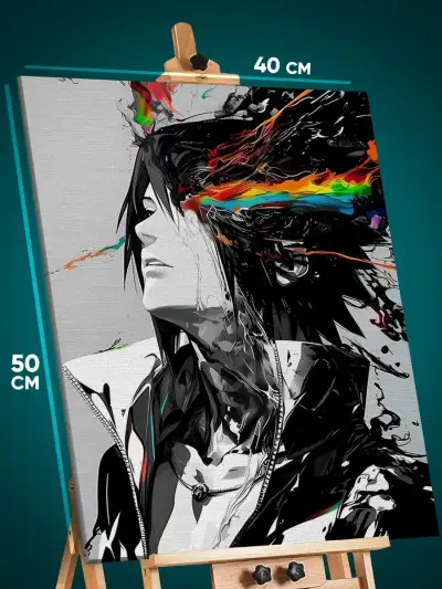 Картина на стену Наруто Аниме Саске Учиха Акацуки 40x50
