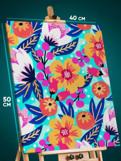 Картина на стену Абстракция цветы 40x50