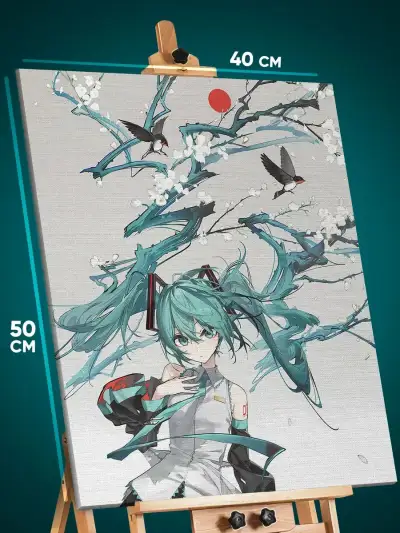 Картина на стену Vocaloid Мику Хатсуне 40x50