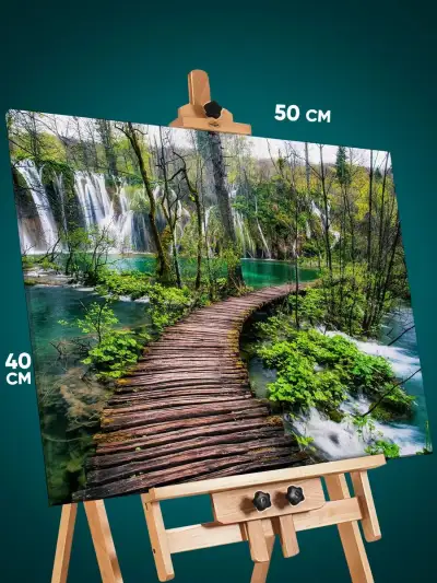 Картина на стену Пейзаж природа водопады Плитвицкие озера 40x50