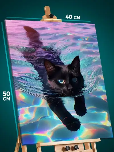Картина на стену Котики плавает 40x50