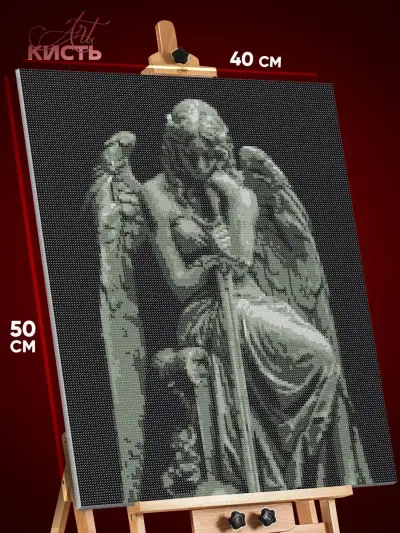 Алмазная мозаика Религия ангел статуя 40x50