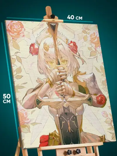 Картина на стену Геншин Импакт Игра Ноэлль 40x50