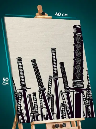 Картина на стену Самурай Япония катаны меч бусидо 40x50