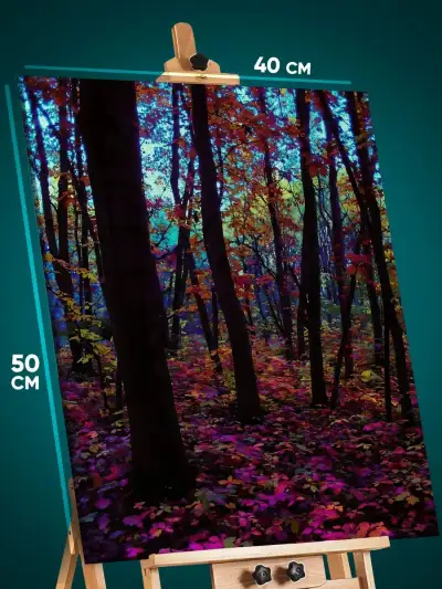 Картина на стену Пейзаж осенний лес деревья 40x50