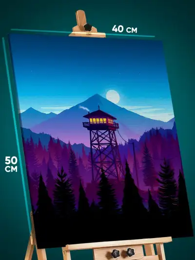 Картина на стену Пейзаж лесной природа вышка горы 40x50