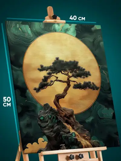 Картина на стену Пейзаж Япония абстракция Луна 40x50