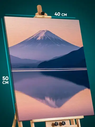 Картина на стену Пейзаж лесной природа гора Фудзияма озеро 40x50