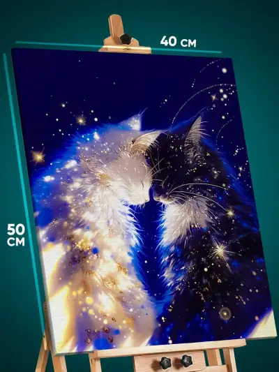 Картина на стену Котики космос 40x50
