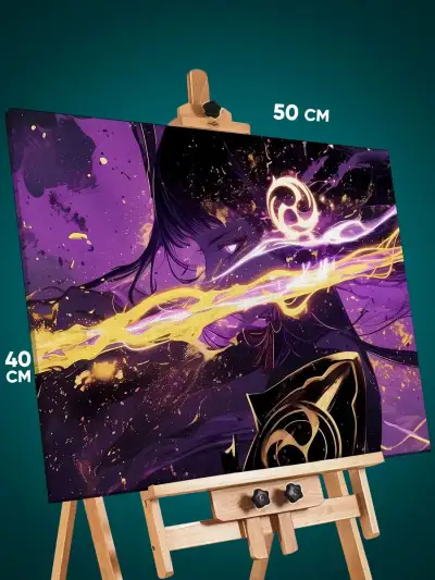 Картина на стену Геншин Импакт Игра Сёгун Райдэн 40x50