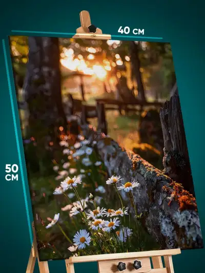 Картина на стену Пейзаж летний ромашки 40x50