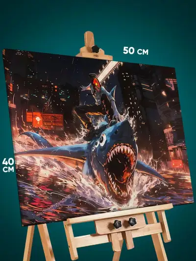 Картина на стену Человек-бензопила Аниме Дэндзи 40x50