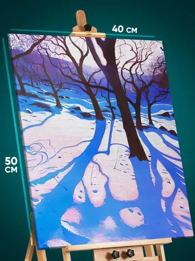 Картина на стену Пейзаж зимний природа лес 40x50