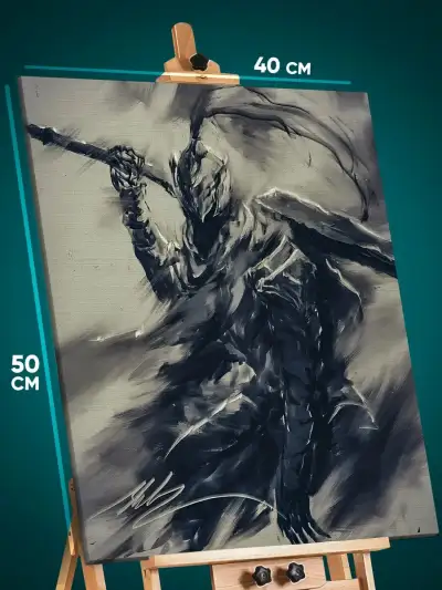 Картина на стену Dark Souls Игра рыцарь Арториас 40x50