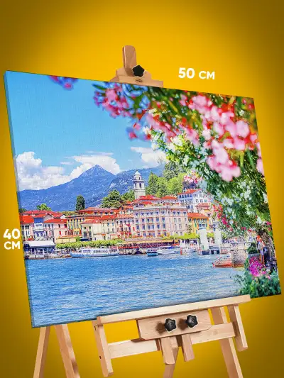 Картина на стену Пейзаж природа озеро Коми Италия 40x50