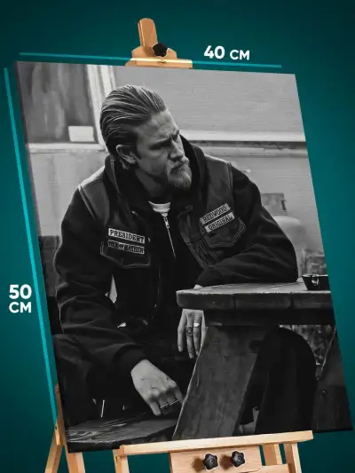Картина на стену Актеры Кино Джексон Теллер / Чарли Ханнэм 40x50