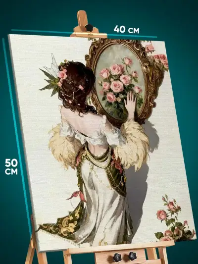 Картина на стену Девушка Портрет зеркало 40x50