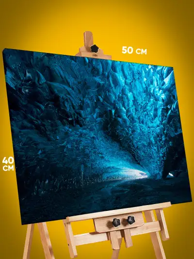 Картина на стену Пейзаж зимний ледяная пещера 40x50