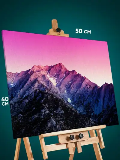 Картина на стену Пейзаж лесной природа горы закат 40x50