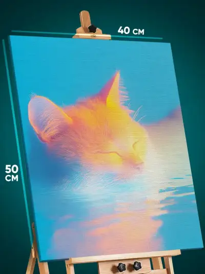 Картина на стену Котики абстракция 40x50