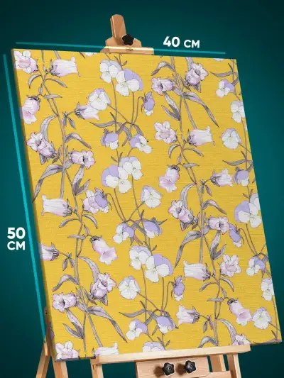 Картина на стену Цветы колокольчики абстракция 40x50