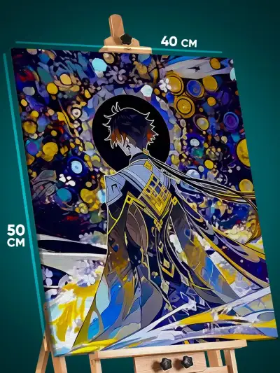 Картина на стену Геншин Импакт Игра Чжун Ли 40x50