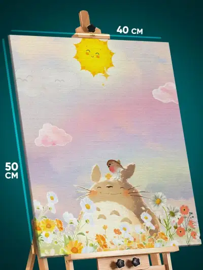 Картина на стену Хаяо Миядзаки Аниме Мой сосед Тоторо 40x50
