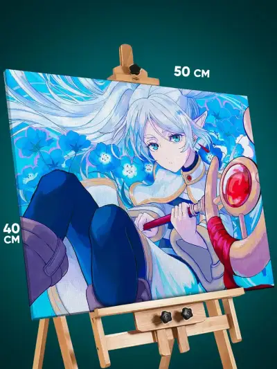 Картина на стену Фрирен Аниме эльфийка 40x50