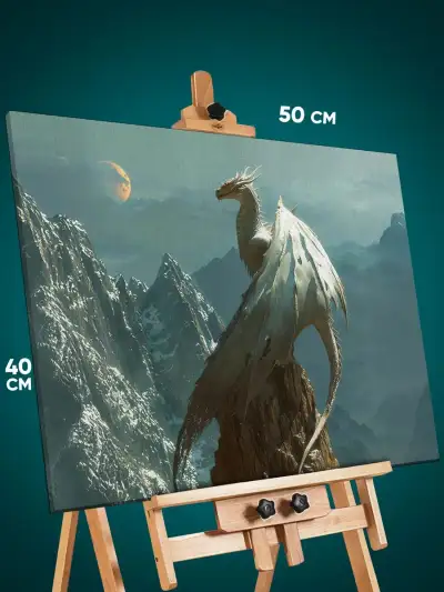 Картина на стену Фэнтези дракон горы 40x50