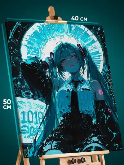 Картина на стену Vocaloid Мику Хатсуне 40x50