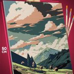Картина по номерам Пейзаж лесной природа горы минимализм 40x50