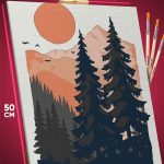 Картина по номерам Пейзажи Горы луна лес 40x50
