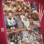 Картина по номерам Кот аниме 40x50