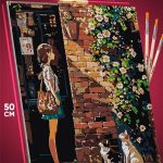 Картина по номерам Кот и девушка 40x50