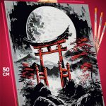 Картина по номерам Пейзажи Тории ночь луна 40x50