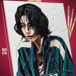 Картина по номерам Игра в кальмара игрок 067 Кан Сэ Бёк 40x50