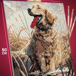Картина по номерам Собака в поле 40x50