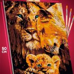 Картина по номерам Животные Семья "Король лев" 40x50