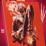 Картина по номерам Ван-Пис Аниме Санджи Винсмок 40x50