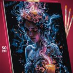 Картина по номерам Портрет Девушка со свечой фэнтези 40x50