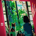 Картина по номерам Кот и девушка 40x50