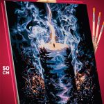 Картина по номерам Абстракция Свеча и лес 40x50